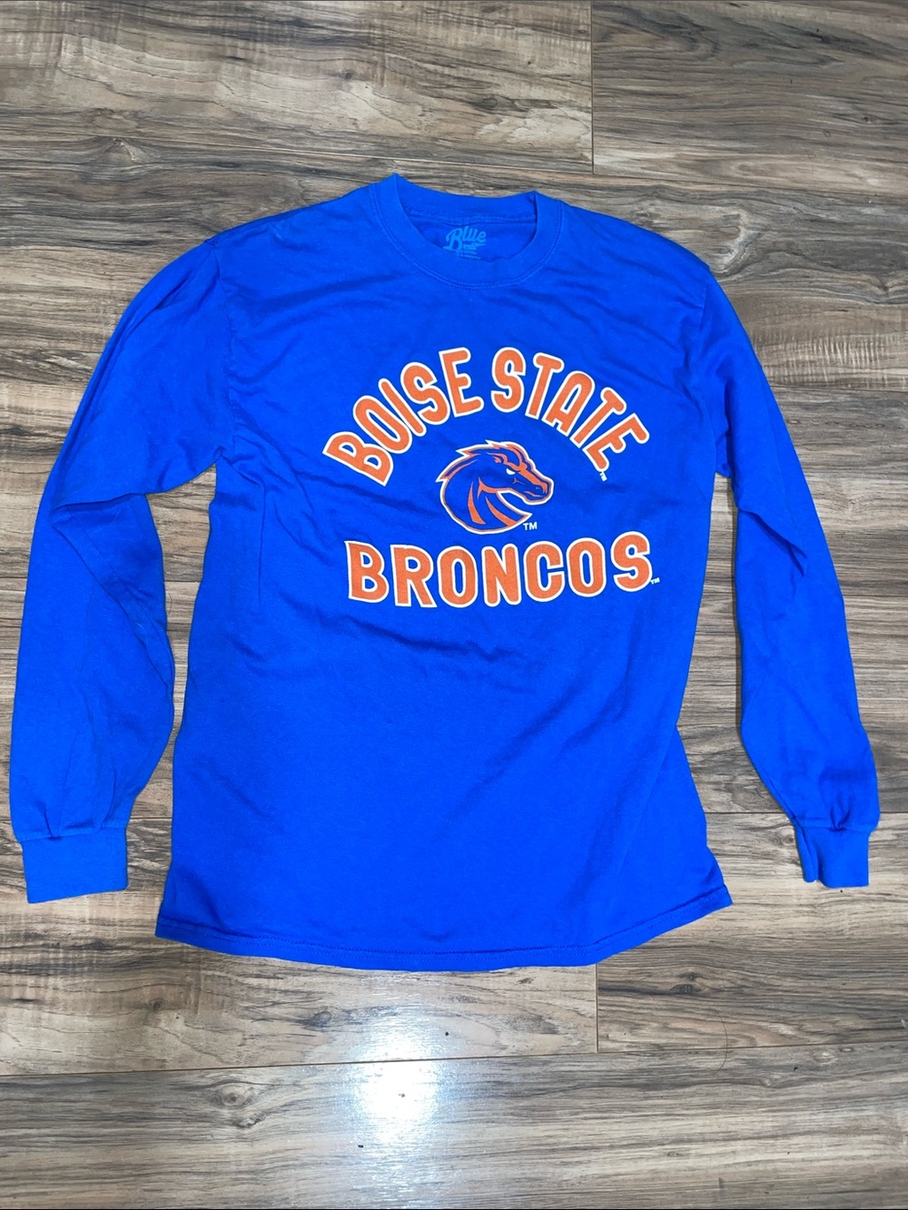 Blue 84 Boise State Broncos Royal Blue Long Sleeve Tee with Orange Logo